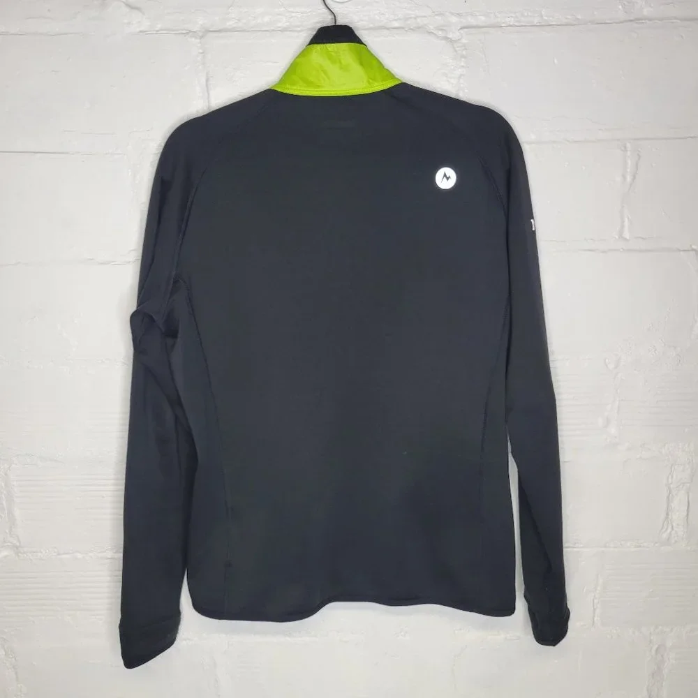 Marmot Men's Small Jacket Coat Black Green Full Zip Polartec - Picture 2 of 11